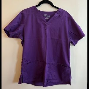 Buttersoft Medium Purple Scrub V-neck Top